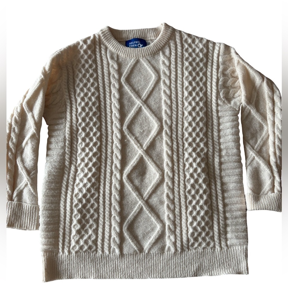 Aelfric Eden Cream Textured Crewneck Sweater